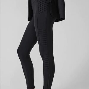 Athleta Delancey Moto High-Waisted Leggings. Black - Medium Petite